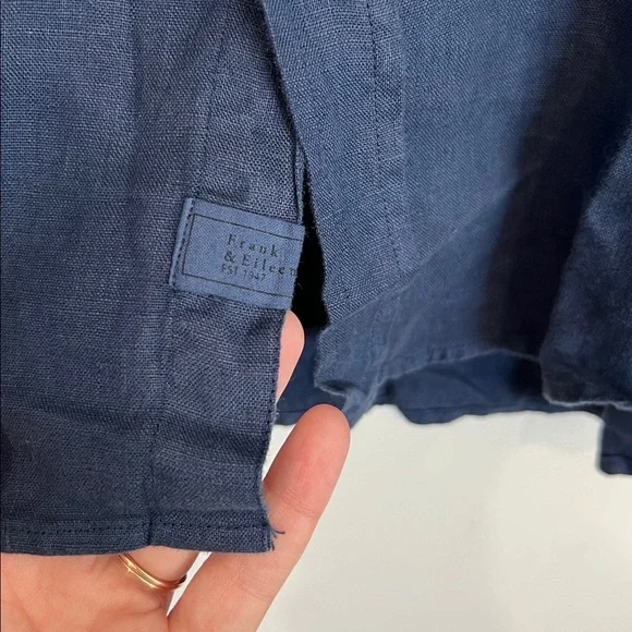 Frank & Eileen Linen Set Eileen Button Down and Pull On Pant in Blue - Medium - Picture 8 of 16
